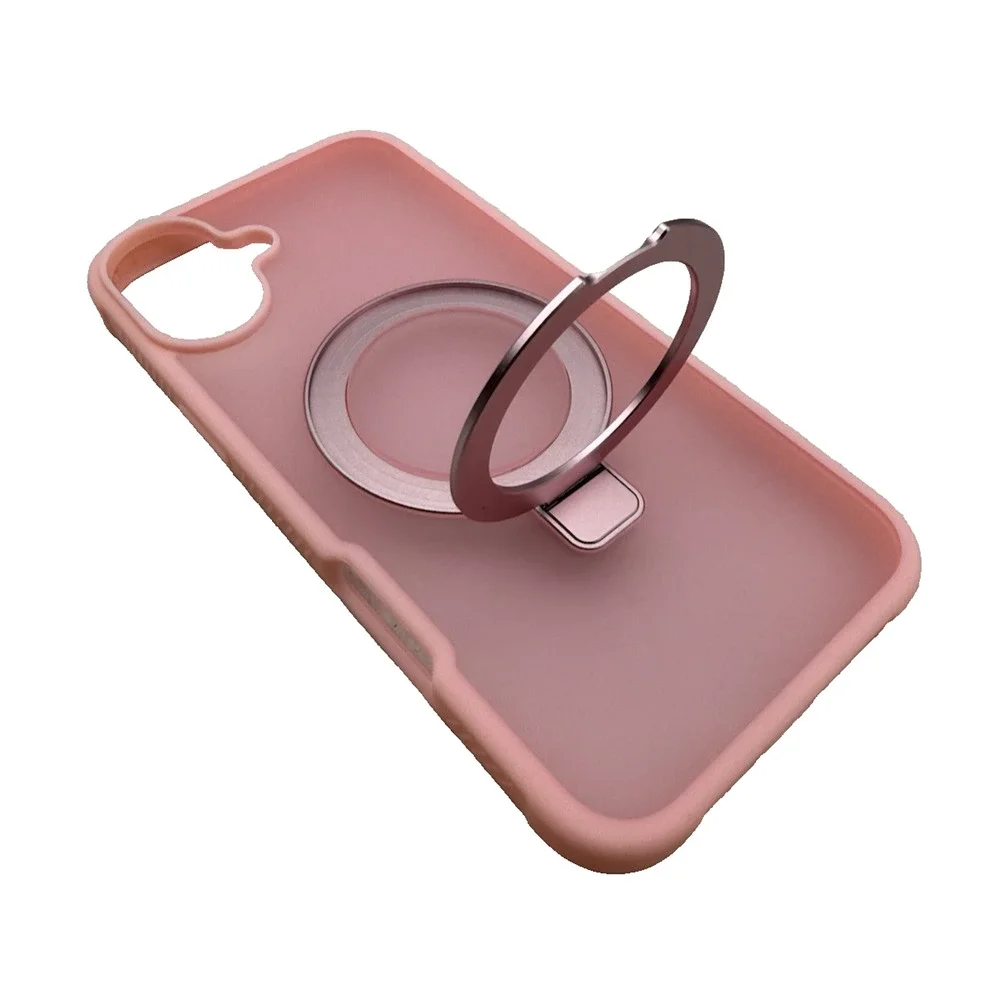 Ultra-Magnetic Stand Case For iPhone 16 Plus Pink, Military Drop Protection READ